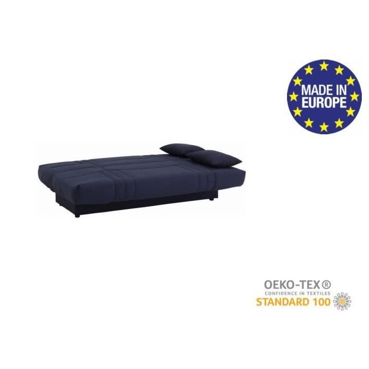 Banquette clic clac 3 places - Tissu bleu foncé - Style Contemporain