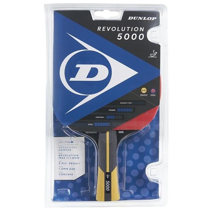 DUNLOP Raquette de Ping Pong - REVOLUTION 5000