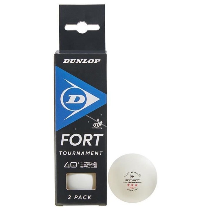 Balle de tennis de table - DUNLOP - 40+ FORT TOURNAMENT 3 BALL BOX