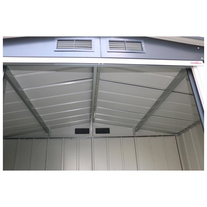 Abri de jardin en métal 4,77 m2 - Kit d'ancrage inclus - Gris anthrac