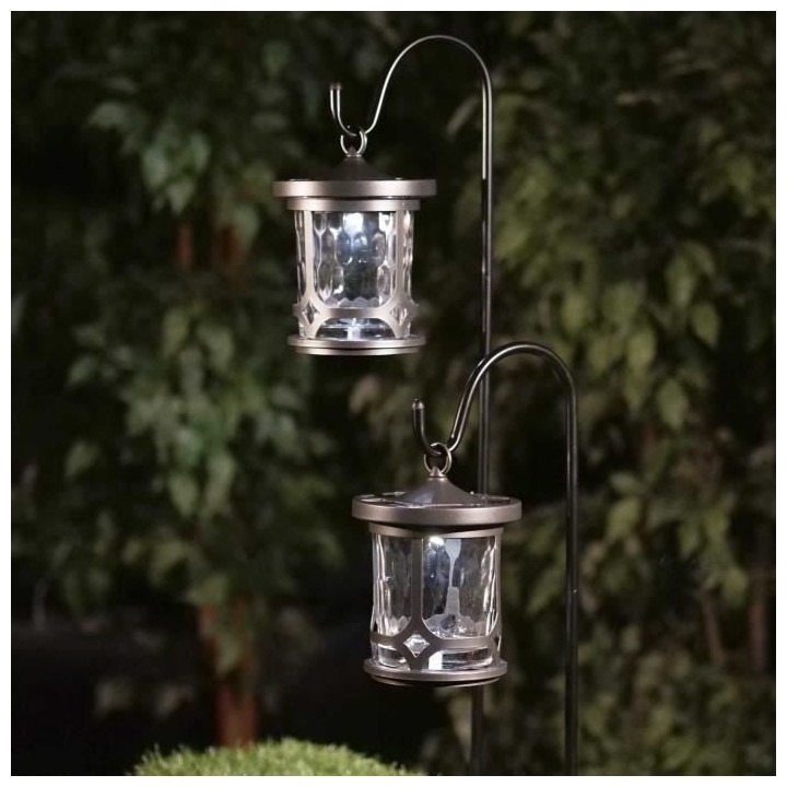 DURACELL Pack 2 lampes solaires - 7,5 lumens - Verre et métal