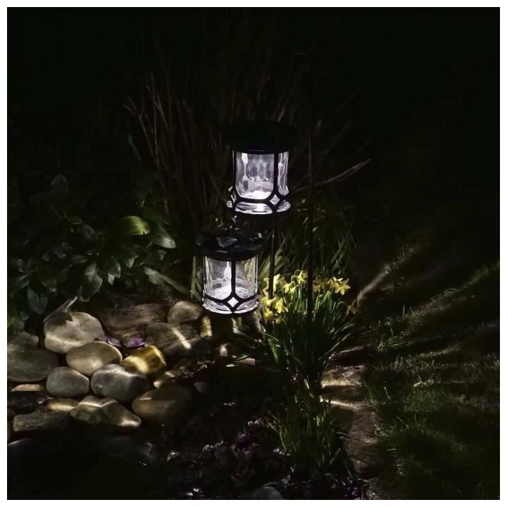 DURACELL Pack 2 lampes solaires - 7,5 lumens - Verre et métal