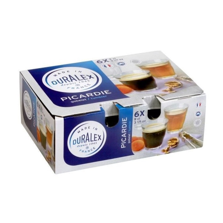 DURALEX - Picardie Transparent - Gobelet 9 cl - verre trempé