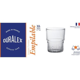 DURALEX - Empilable Transparent - Gobelet 20 cl - verre trempé