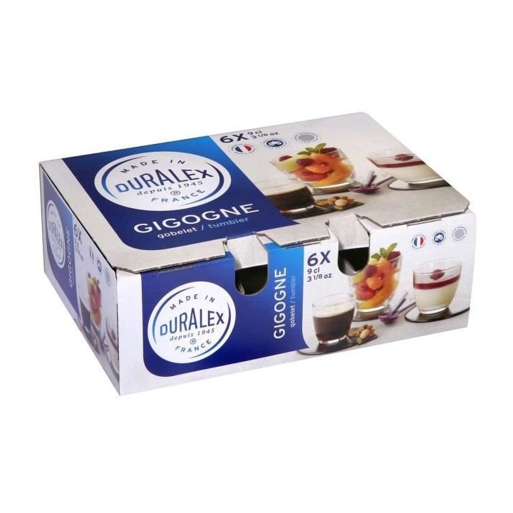 DURALEX - Gigogne Transparent - Gobelet 9 cl - verre trempé