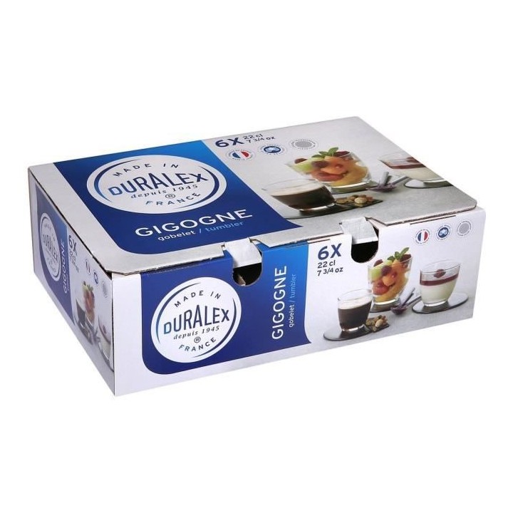 DURALEX - Gigogne Transparent - Gobelet 22 cl - verre trempé