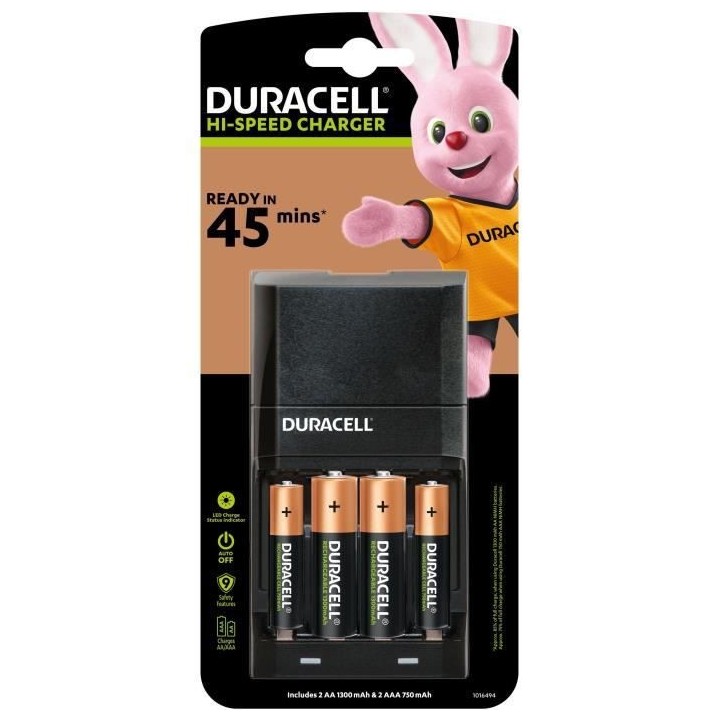 DURACELL Chargeur Piles Rechargeables Rapide 45 minutes