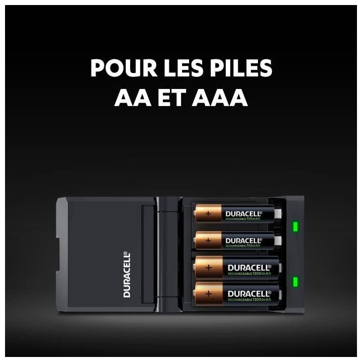 DURACELL Chargeur Piles Rechargeables Rapide 45 minutes