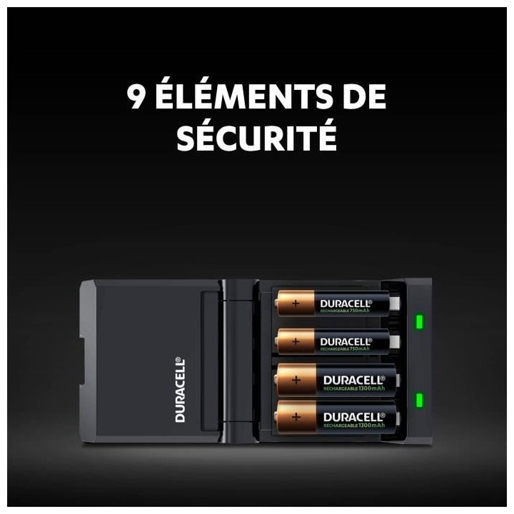 DURACELL Chargeur Piles Rechargeables Rapide 45 minutes