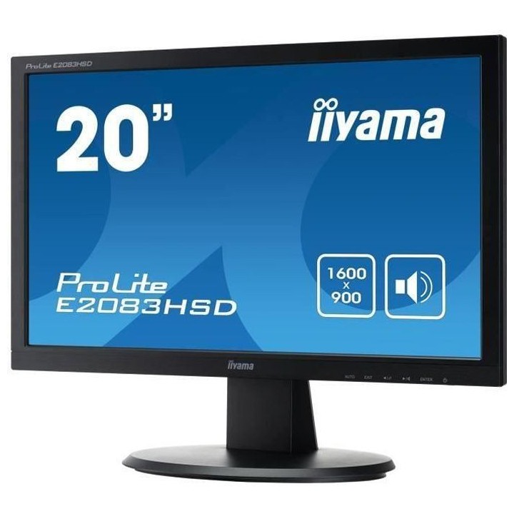 Ecran PC - IIYAMA ProLite E2083HSD-B1 - 19 - 5 1600x900 - VGA - DVI -
