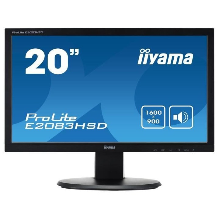 Ecran PC - IIYAMA ProLite E2083HSD-B1 - 19 - 5 1600x900 - VGA - DVI -