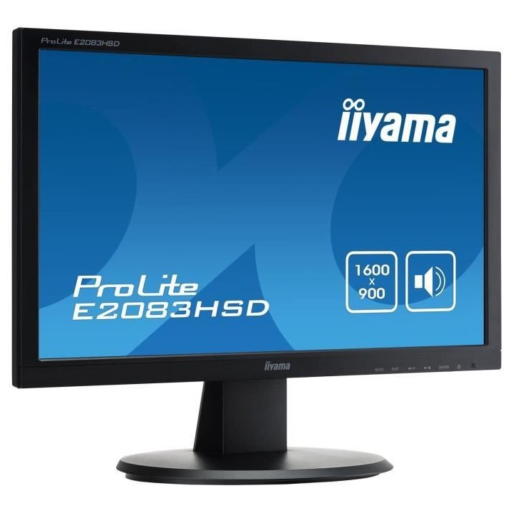 Ecran PC - IIYAMA ProLite E2083HSD-B1 - 19 - 5 1600x900 - VGA - DVI -