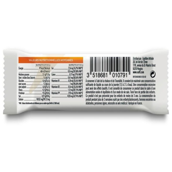 EAFIT - La barre FIT Chocolat/noisette - Présentoir 32 barres