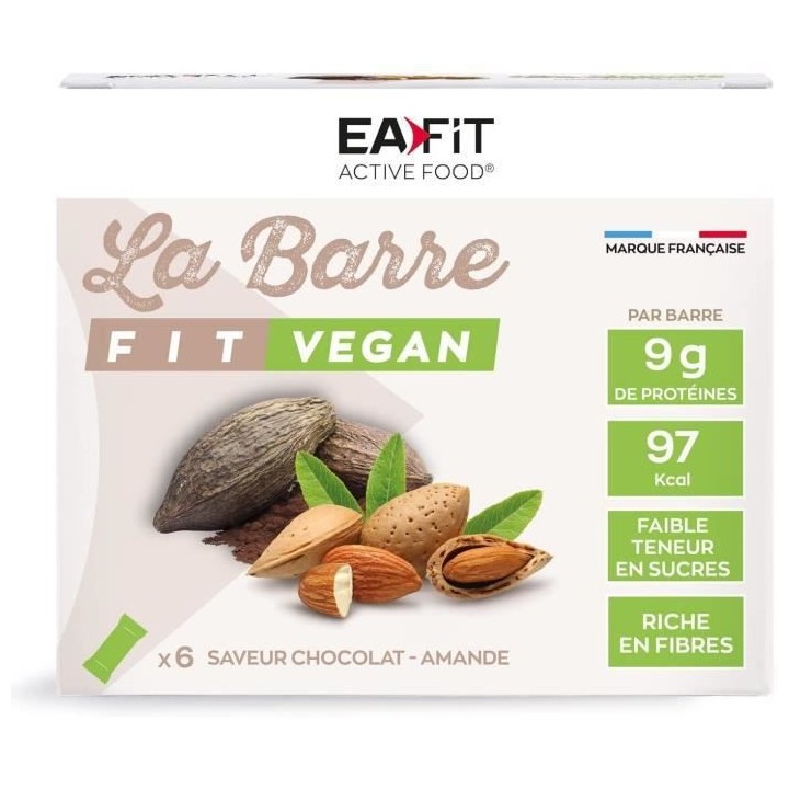 EAFIT - La barre FIT VEGAN Chocolat/Amande - Etui de 6