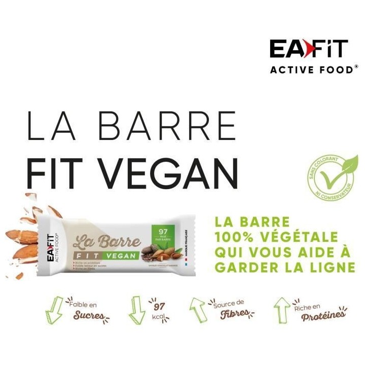 EAFIT - La barre FIT VEGAN Chocolat/Amande - Etui de 6
