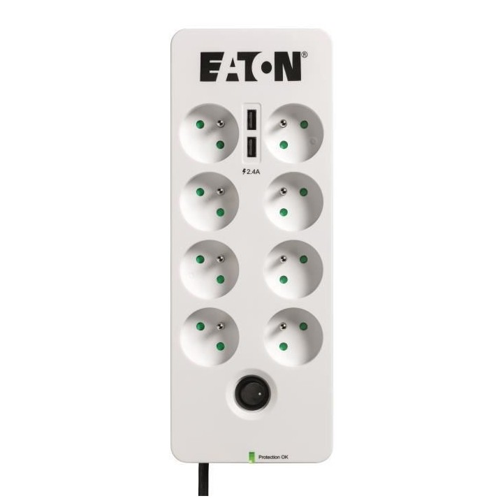 Multiprise/Parafoudre - EATON Protection Box 8 Tel@ USB FR - PB8TUF -