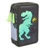 Trousse Scolaire avec Accessoires Jurassic Park Trousse d'écolier Vert foncé (12,5 x 6,5 x 19,5 cm)