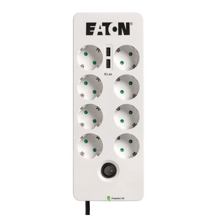 Multiprise/Parafoudre - EATON Protection Box 8 Tel@ USB DIN - PB8TUD -