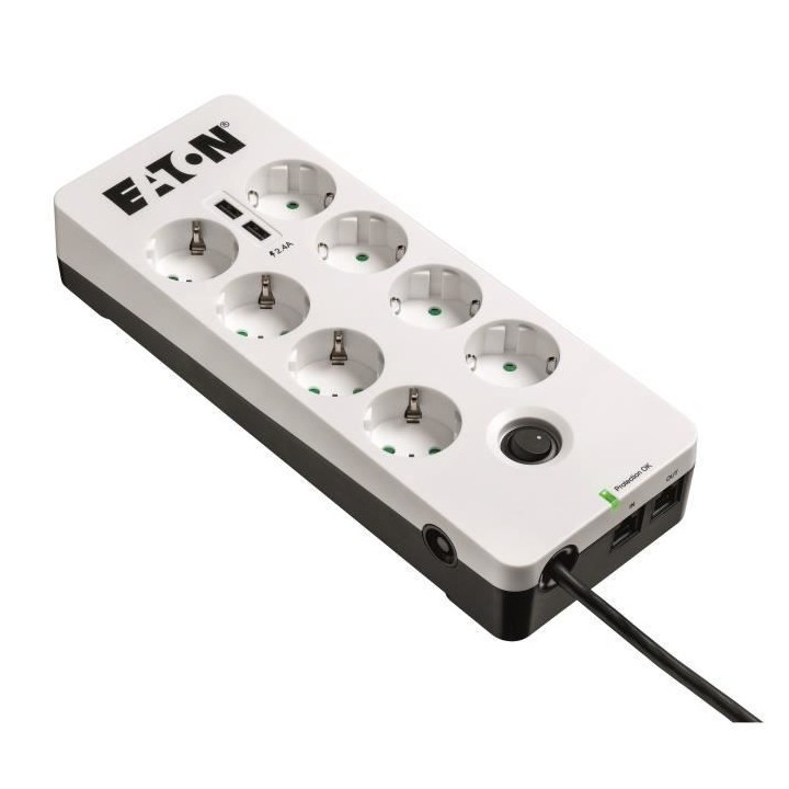 Multiprise/Parafoudre - EATON Protection Box 8 Tel@ USB DIN - PB8TUD -