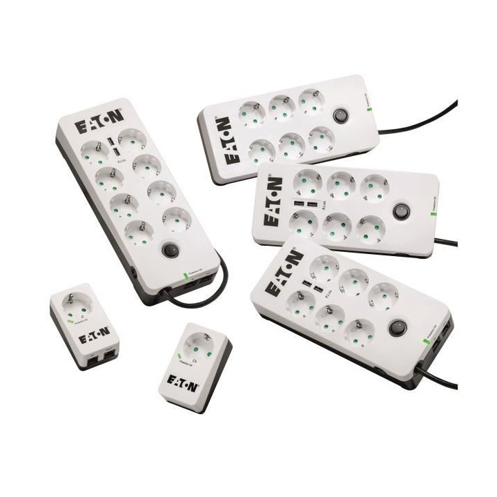 Multiprise/Parafoudre - EATON Protection Box 8 Tel@ USB DIN - PB8TUD -