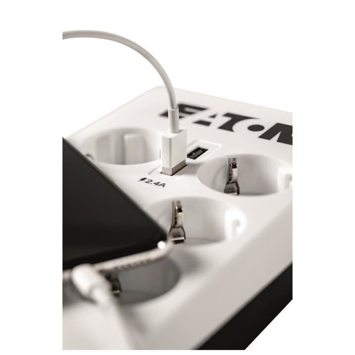 Multiprise/Parafoudre - EATON Protection Box 8 Tel@ USB DIN - PB8TUD -