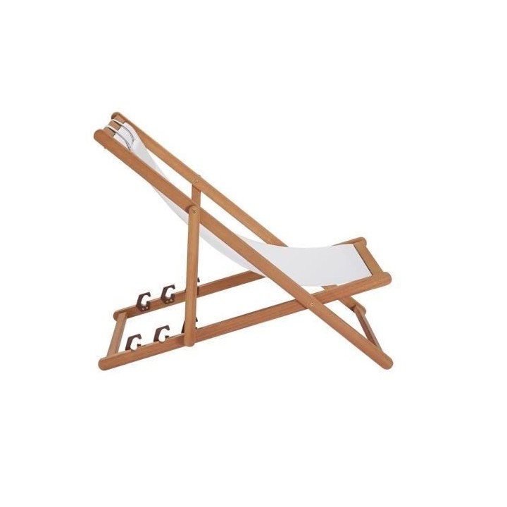 Bain de soleil en eucalyptus avec assise en polyester - MERI - Gris pe