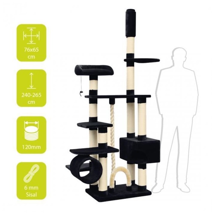 EBI Griffoir Comforttree Kingdom 76 x 56 x 240 cm - 53,5 kg - Noir - P