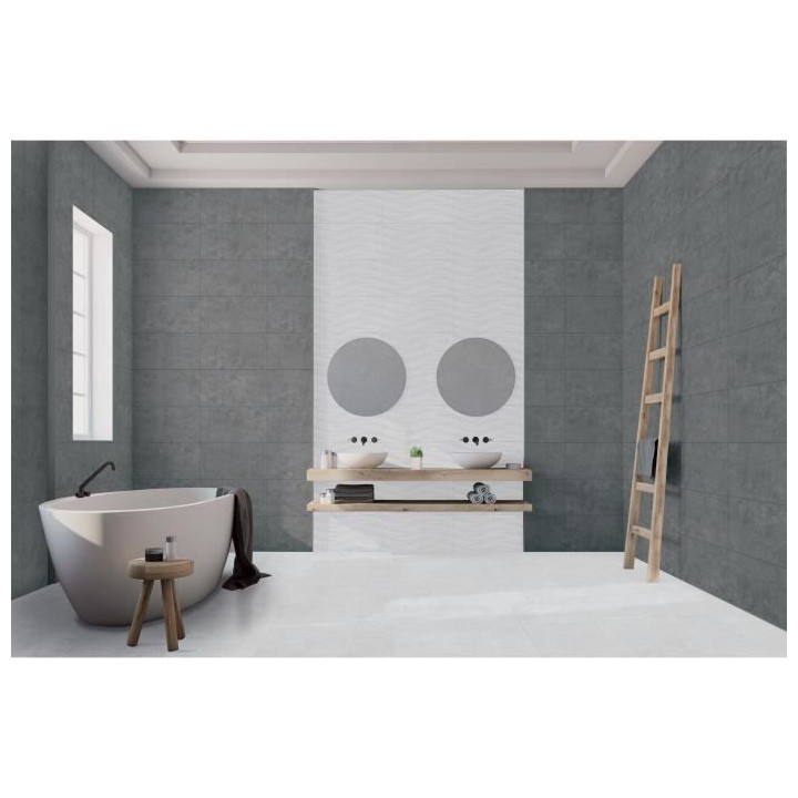 Echantillon carrelage Boston Waves - 30 x 60 cm - Blanc