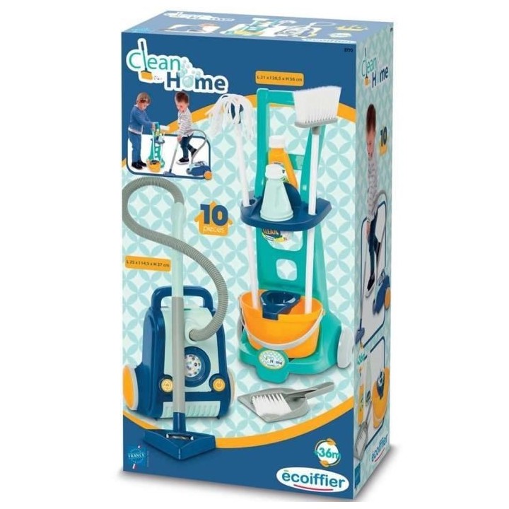 Chariot ménage + aspirateur - ECOIFFIER - A partir de 3 ans