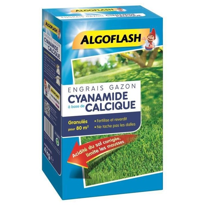 ALGOFLASH Engrais Gazon Cyanamide - 4kg