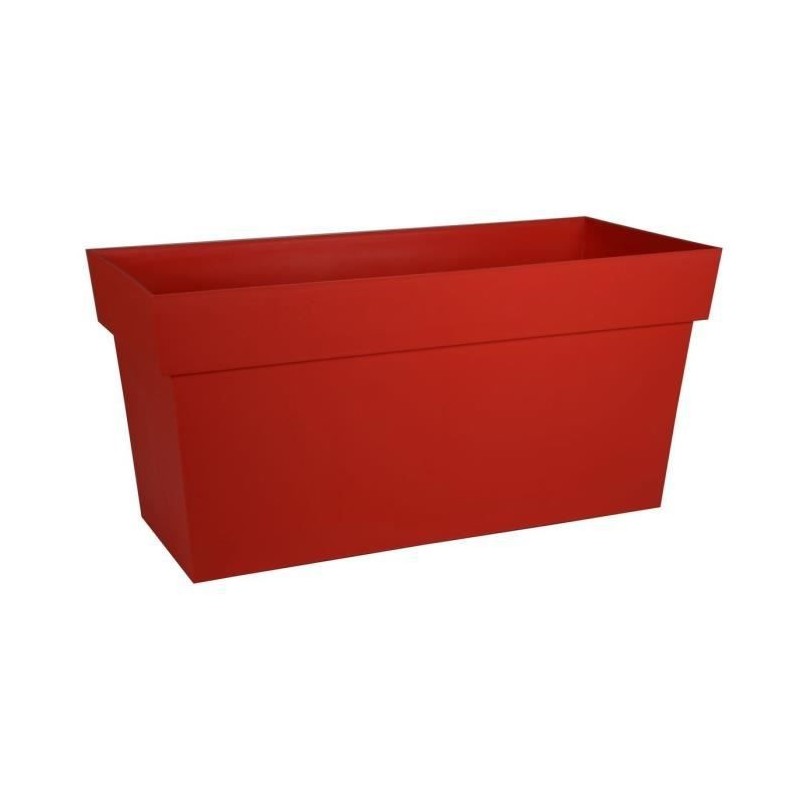 EDA Jardiniere avec roulettes Toscane - 79 x 35 x H 39 cm - 74 L - Rouge rubis