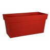 EDA Jardiniere avec roulettes Toscane - 79 x 35 x H 39 cm - 74 L - Rouge rubis