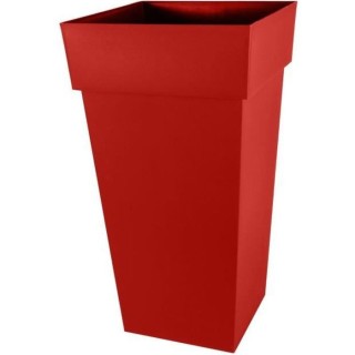 EDA Pot de fleurs XXL Toscane - Carré - 43,3 x 43,3 x H 80 cm - 98 L