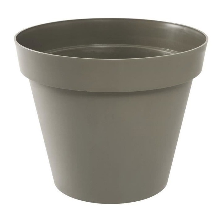 EDA Pot de fleur rond Toscane - Ø 48 x H 40 cm - 43 L - Taupe