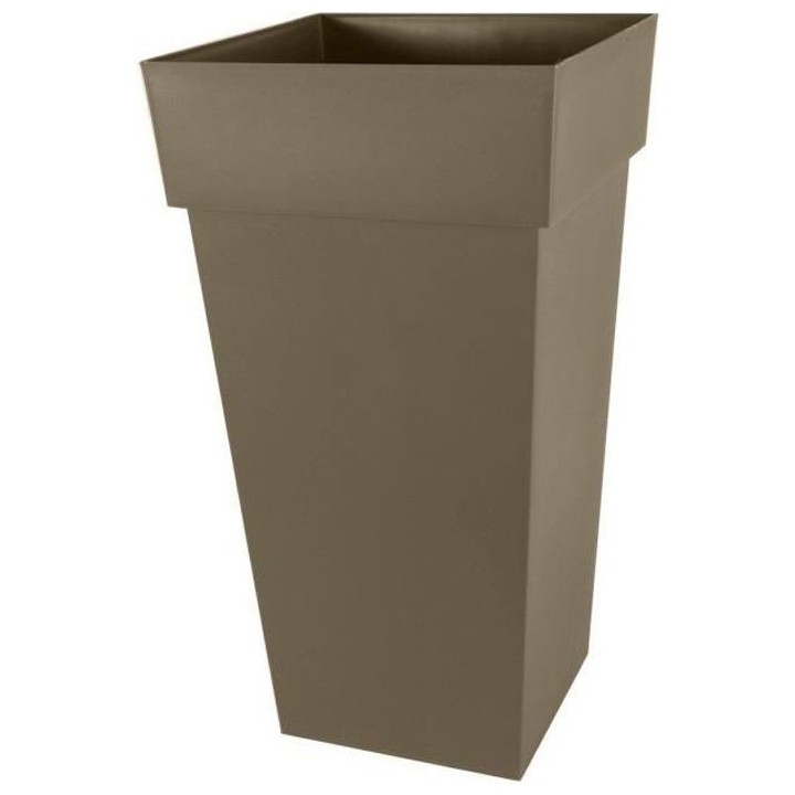 EDA Pot de fleurs XXL Toscane - Carré - 43,3 x 43,3 x H 80 cm - 98 L