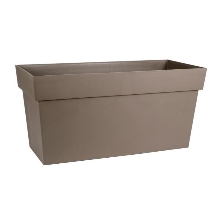 EDA Muret avec roulettes Toscane - 79 x 35 x H 39 cm - 74 L - Taupe