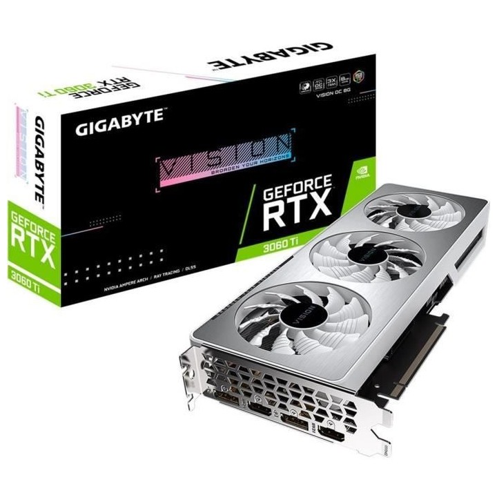 GIGABYTE RTX 3060 Ti VISION OC Carte Graphique 8G LHR (GV-N306TVISION