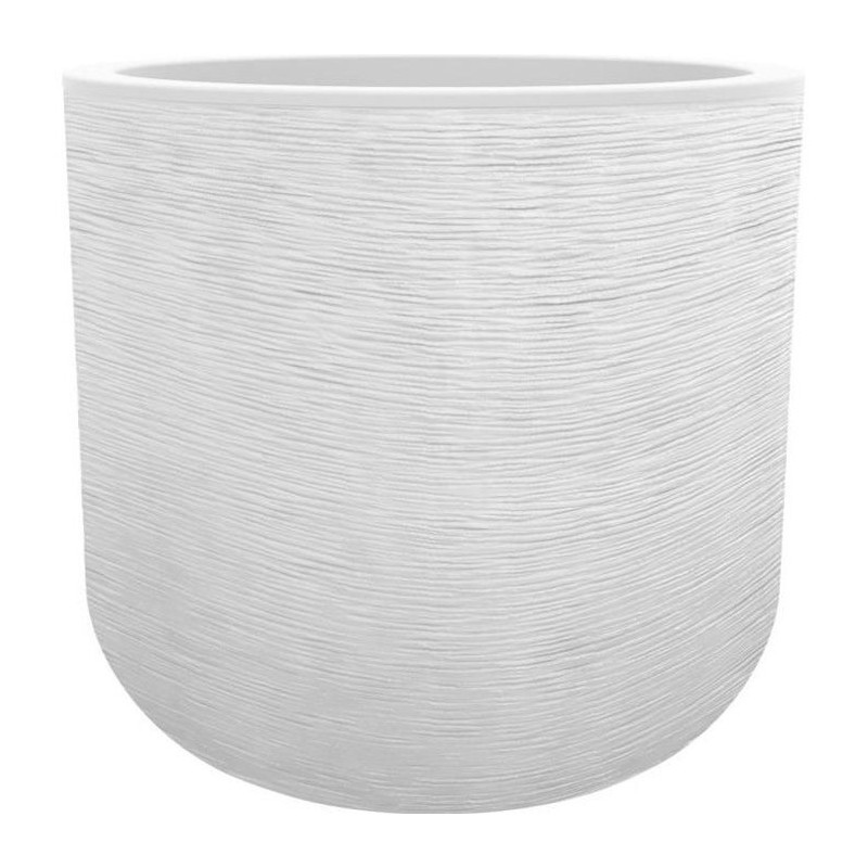 EDA PLASTIQUE - Pot rond 40 cm Graphit'Up - 32,5 L - Blanc cérusé