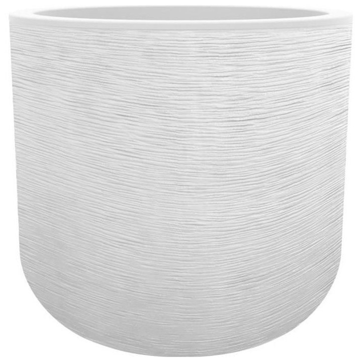 EDA PLASTIQUE - Pot rond 40 cm Graphit'Up - 32,5 L - Blanc cérusé