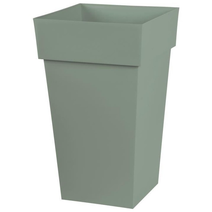 EDA PLASTIQUE - Pot de fleur haut carré Toscane - 39 x 39 x H 65 cm -