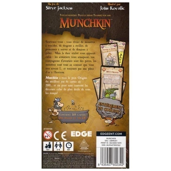 Edge | Munchkin | Jeu de société | a partir de 10 ans | 3 a 6 joueur
