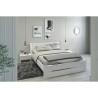 PARISOT Ensemble chambre lit 140x190 cm + 2 chevets blanc brillant - L 146 x P 75 x H 195 cm - EDEN