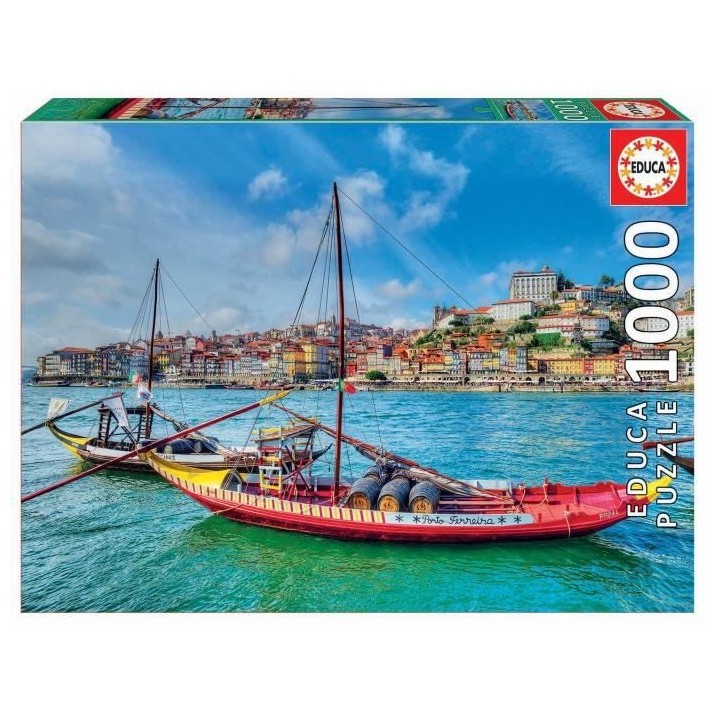 EDUCA - Puzzle - 1000 Barcos rabelos, Oporto
