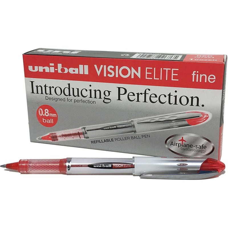 stylo à encre liquide Uni-Ball Vision Elite UB-200 Rouge 0,6 mm (12 Pièces)