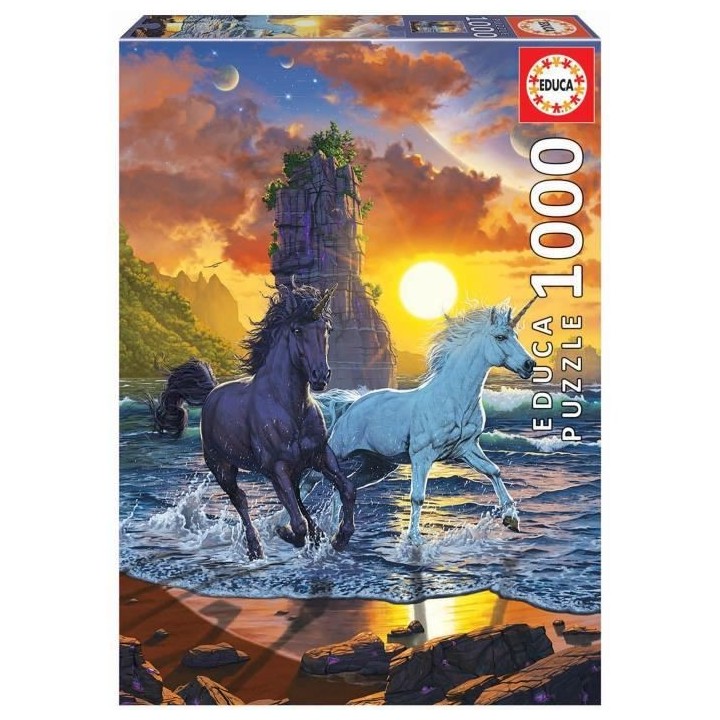 EDUCA - Puzzle - 1000 Des licornes sur la plage, Vincent hie