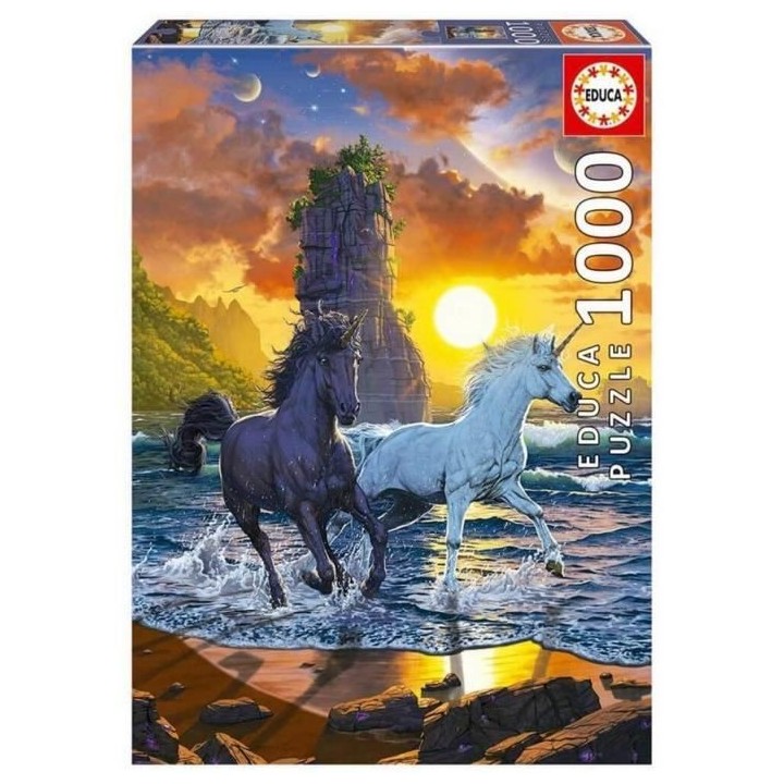 EDUCA - Puzzle - 1000 Des licornes sur la plage, Vincent hie