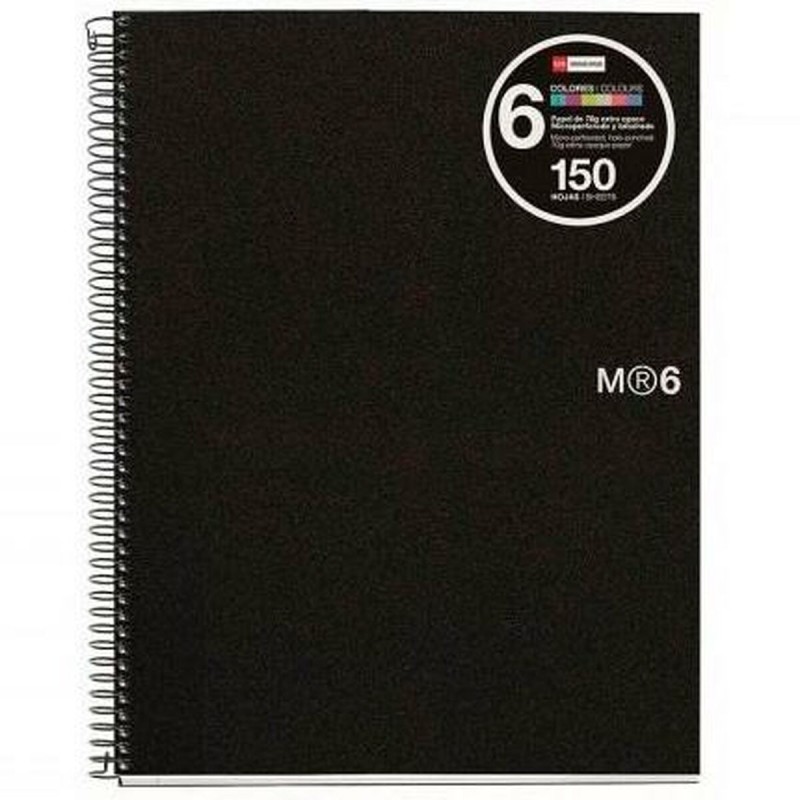 Cahier Miquelrius Microperforé Noir A5 (5 Unités)