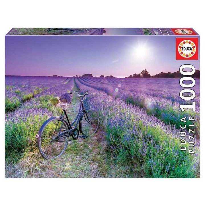EDUCA - Puzzle - 1000 Vélo dans un champ de lavande