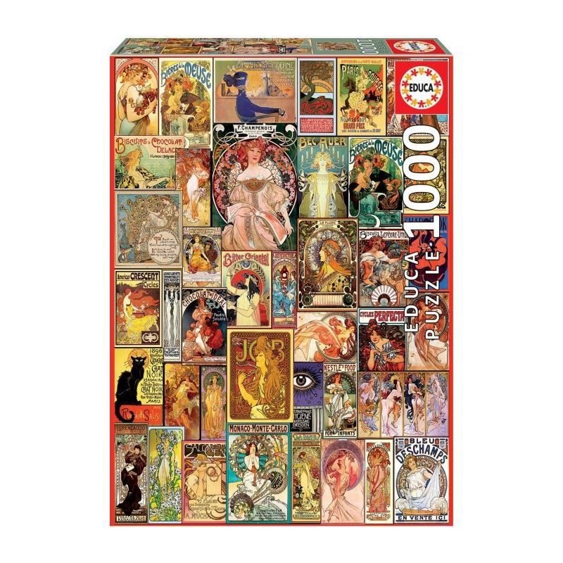 EDUCA - Puzzle - 1000 Collage art nouveau