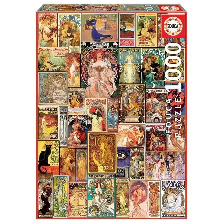 EDUCA - Puzzle - 1000 Collage art nouveau